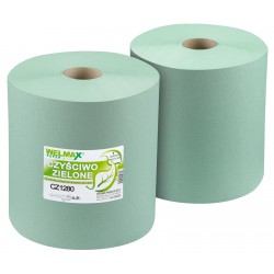 Ręcznik papierowy makulaturowy czyściwo WELMAX Velis 1W ZIELONY 280m 2szt.