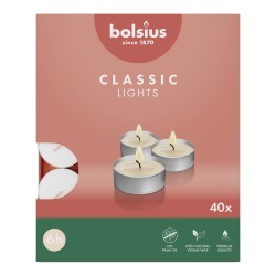Podgrzewacze bezzapachowe tealight BOLSIUS Classic Lights 6H 40szt.