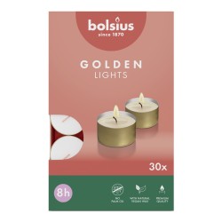 Podgrzewacze bezzapachowe tealight BOLSIUS Golden Lights 8H 30szt.