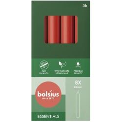 Świeca stołowa BOLSIUS Essentials 5H 17CM 8szt. DELIKATNA CZERWIEŃ