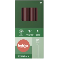 Świeca stołowa BOLSIUS Essentials 5H 17CM 8szt. AKSAMITNA CZERWIEŃ