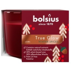 Świeca zapachowa w szkle BOLSIUS True Glow 24H ZIMOWE PRZYPRAWY