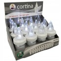 Znicz elektryczny LED CORTINA 1/21/WLC MEMOR WHITE 12szt BIAŁY