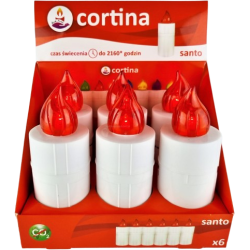 Znicz elektryczny LED CORTINA 3/22/WLC SANTO RED 6szt CZERWONY