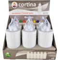 Znicz elektryczny LED CORTINA 3/22/WLC MEMOR WHITE 6szt BIAŁY