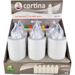 Znicz elektryczny LED CORTINA 3/22/WLC MEMOR WHITE 6szt BIAŁY