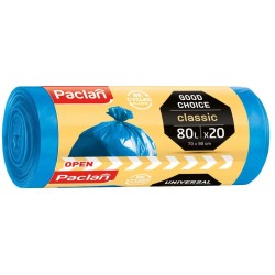 Worki na śmieci PACLAN Classic 80L 20szt. NIEBIESKIE