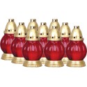 Znicz szklany 58CS - 18H 9szt. CZERWONY