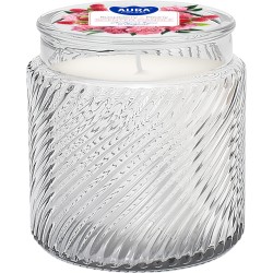 Świeca zapachowa w szkle BISPOL Aura 40H MALINA - PIWONIA