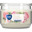 Świeca zapachowa w szkle z pokrywką BISPOL Aura 30H KWITNĄCE KWIATY