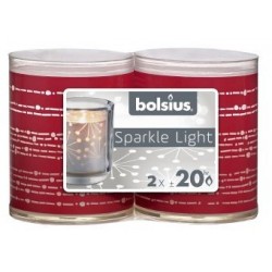 Świeca ze świecznikiem BOLSIUS Sparkle Light 20H 6,4CM 2szt. WSTĄŻKA