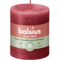 Świeca rustykalna BOLSIUS 35H 8CM DELIKATNA CZERWIEŃ
