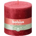 Świeca rustykalna BOLSIUS 62H 10CM DELIKATNA CZERWIEŃ