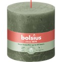 Świeca rustykalna BOLSIUS 62H 10CM ZIELONA OLIWKA