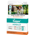 Krople na pchły i kleszcze dla psów HAPPS Herbal 4szt. ŚREDNICH RAS (10 - 20kg)