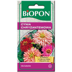 Nasiona BIOPON - CYNIA WYTWORNA Chryzantemowa Mix Kolorów 1g